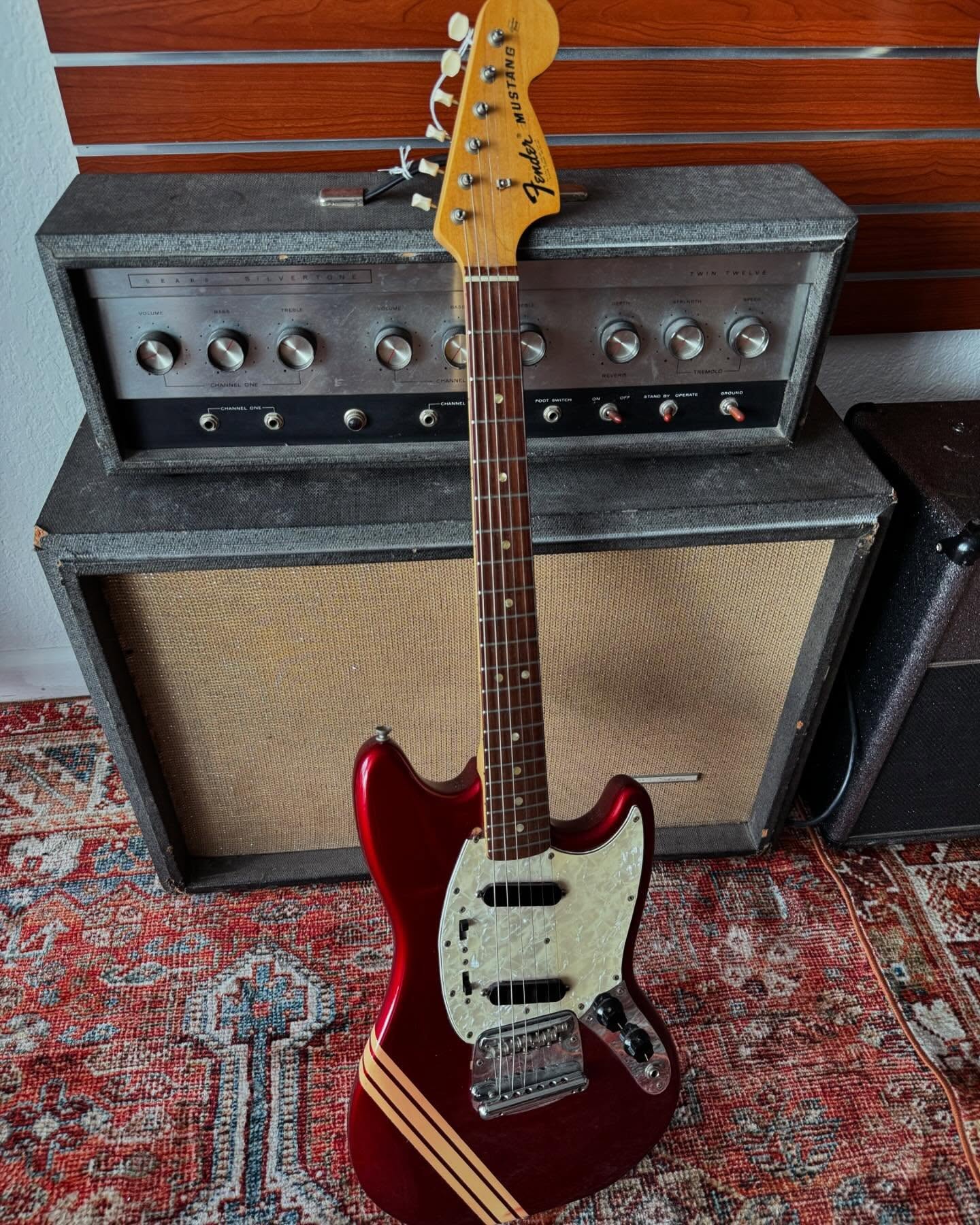 1973 Fender Mustang Competition Red Body at Redwoods Vintage Guitars St. Pete Florida
