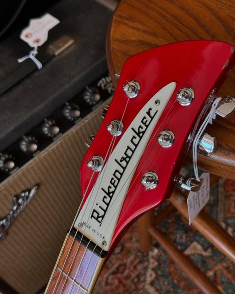 Vintage 80’s Rickenbacker Ruby Red Headstock at Redwood's Vintage Guitars St. Pete Florida