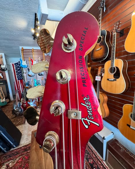 1980 Fender P-Bass Special Candy Apple Burgundy at Redwoods Vintage Guitars St Pete Florida Headstock 1980 Fender P-Bass Special Candy Apple Burgundy at Redwoods Vintage Guitars St Pete Florida