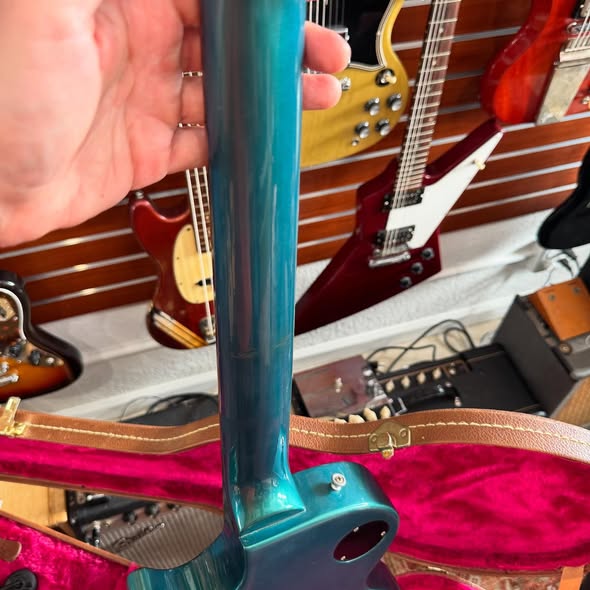 Early 2000’s Gibson Les Paul Studio in Flip-flop Teal at Redwoods Vintage Guitars St Pete Florida Back