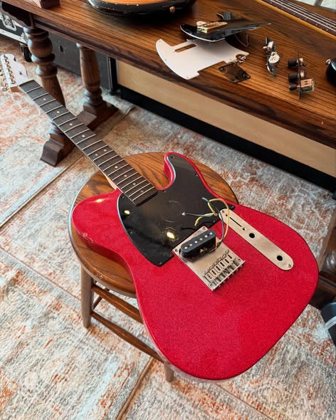 Fender Squier Limited Edition Sparkle Red Telecaster Project at Redwoods Vintage Guitars St Pete Florida