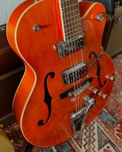 Gretsch in Tennessee Orange at Redwoods Vintage Guitars St Pete Florida Side Gretsch in Tennessee Orange at Redwoods Vintage Guitars St Pete Florida Side