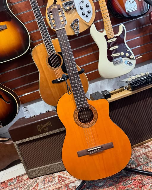 Guild 1990’s USA nylon string acoustic electric at Redwoods vintage Guitars St Pete Florida