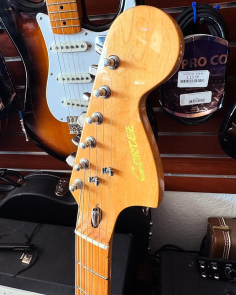 Lawsuit Era 1970’s Japanese Made Stratocaster in Olympic White at Redwoods Vintage Guitars Headstock