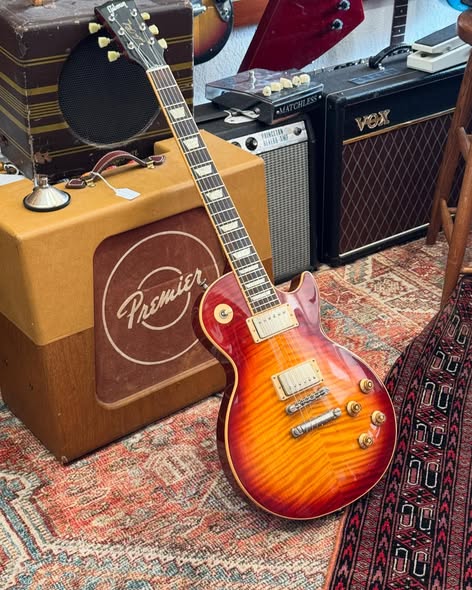 Les Paul Premium Plus in Cherry Burst AAA Flame Top at Redwoods Vintage Guitars