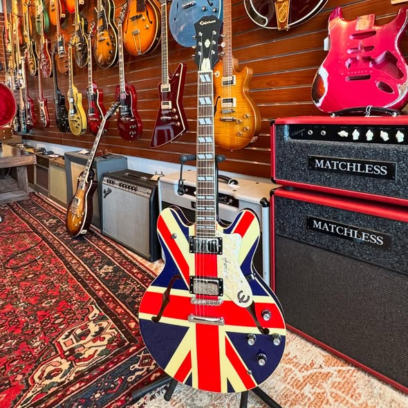 1990s Noel Gallagher Supernova Union Jack Model at Redwoods Vintage Guitars St Pete Florida