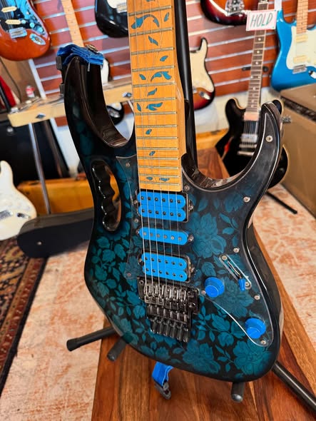 1992 Ibanez Blue Flower Pattern at Redwoods Vintage Guitars St Pete Florida