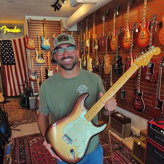Carmen Forte Fender Ultra Stratocaster and 1968 Princeton Reissue at Redwoods Vintage Guitars St Pete Florida