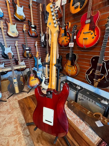 Fender Select Stratocaster Flame Maple Top Aged Cherry Burst at Redwoods Vintage Guitars St Pete Florida Back Fender Select Stratocaster Flame Maple Top Aged Cherry Burst at Redwoods Vintage Guitars St Pete Florida Back
