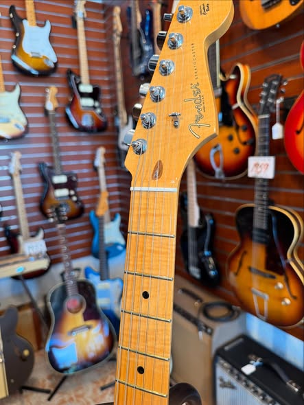 Fender Select Stratocaster Flame Maple Top Aged Cherry Burst at Redwoods Vintage Guitars St Pete Florida Headstock Fender Select Stratocaster Flame Maple Top Aged Cherry Burst at Redwoods Vintage Guitars St Pete Florida Back