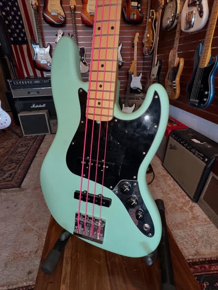Fender USA Jazz Bass Satin Seafoam Green at Redwoods Vintage Guitars St Pete Florida
