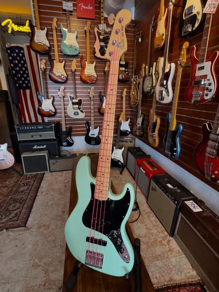 Fender USA Jazz Bass Satin Seafoam Green at Redwoods Vintage Guitars St Pete Florida Fender USA Jazz Bass Satin Seafoam Green at Redwoods Vintage Guitars St Pete Florida