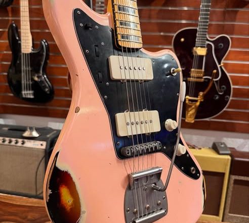Nash Relic Shell Pink Over Sunburst Jazzmaster at Redwoods Vintage Guitars St Pete Florida