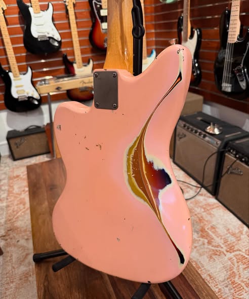 Nash Relic Shell Pink Over Sunburst Jazzmaster at Redwoods Vintage Guitars St Pete Florida