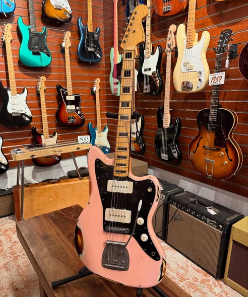 Nash Relic Shell Pink Over Sunburst Jazzmaster at Redwoods Vintage Guitars St Pete Florida