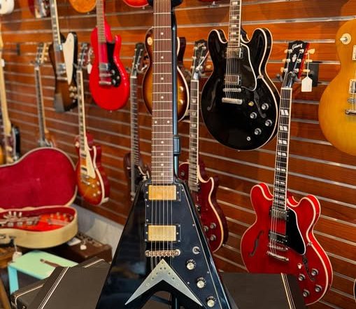 Reissue 50’s Epiphone Korina Flying V at Redwoods Vintage Guitars St Pete Florida